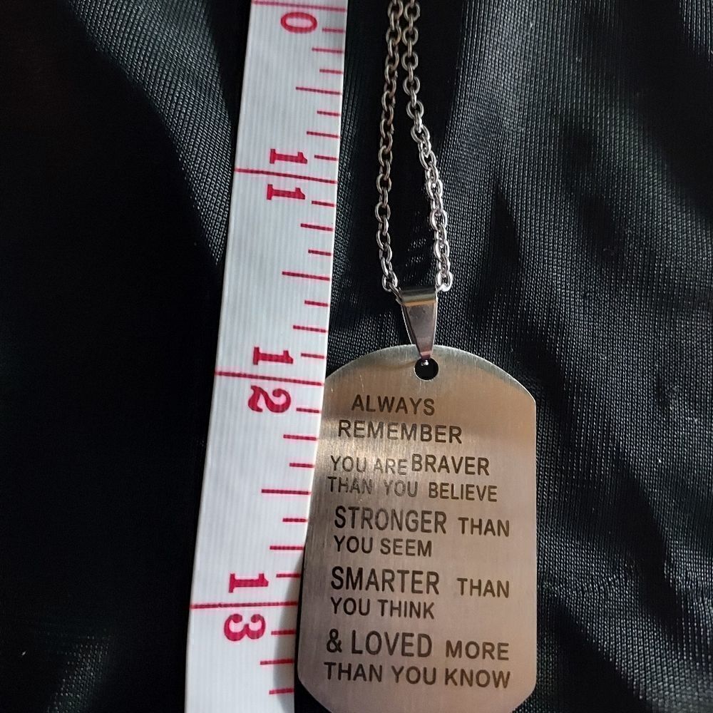 STAINLESS STEEL EMPOWERING DOG TAG NECKLACE - Picture 5 of 5